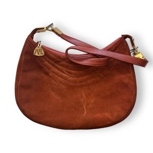 Morris Moskowitz Suede and Leather Hobo Bag Womans